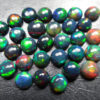 AAA+++ Quality 6 mm Ethiopian Black Opal, Round Cabochon, Ethiopian Origin
